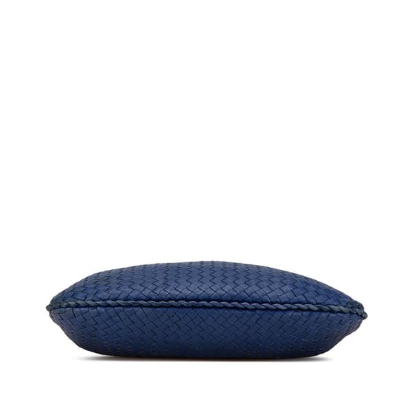 Pre-owned Bottega Veneta Small Nappa Intrecciato Veneta Hobo Blue