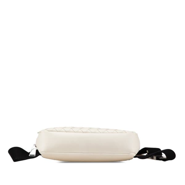 Pre-owned Bottega Veneta Leather Intrecciato Belt Bag White