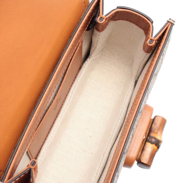 Pre-owned Gucci Mini GG Supreme Web Bamboo 1947 Belt Bag Brown