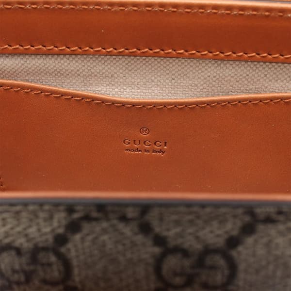 Pre-owned Gucci Mini GG Supreme Web Bamboo 1947 Belt Bag Brown