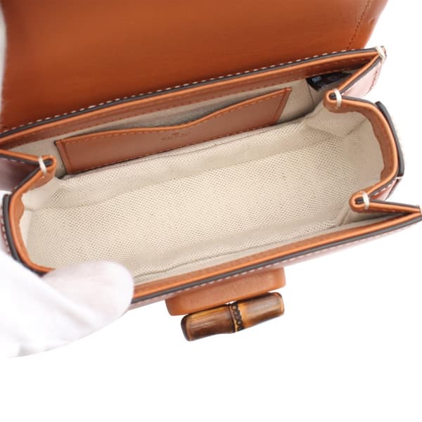 Pre-owned Gucci Mini Leather Bamboo 1947 Belt Bag Brown