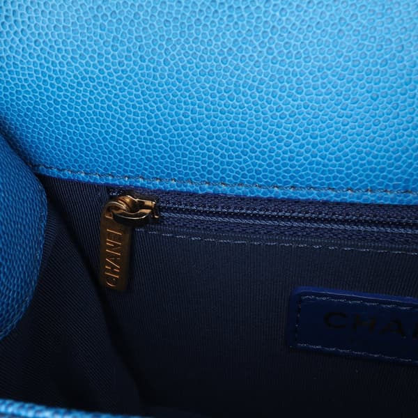 Pre-owned Chanel Quilted Caviar Sunset On The Sea Flap Belt Bag Blue