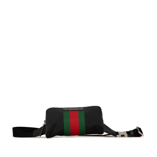 Pre-owned Gucci Canvas Techno Web Belt Bag Black