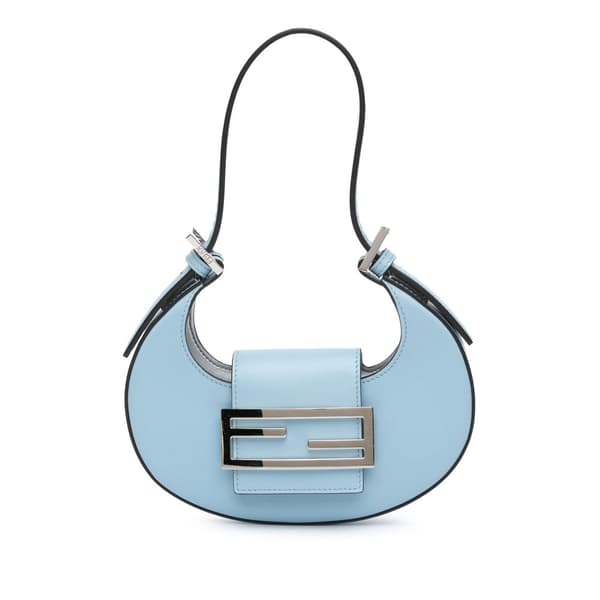 Pre-owned Fendi Mini Leather Cookie Hobo Blue