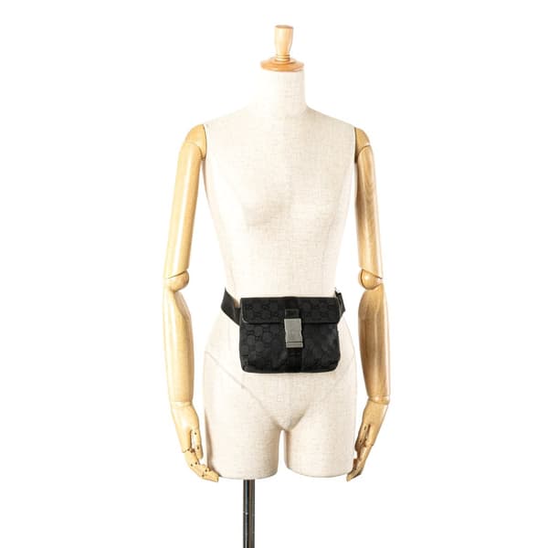Pre-owned Gucci GG Canvas Belt Bag Black