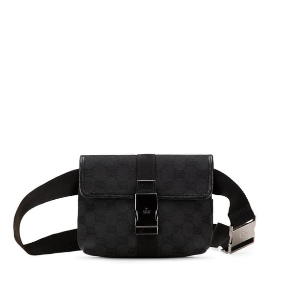 Pre-owned Gucci GG Canvas Belt Bag Black