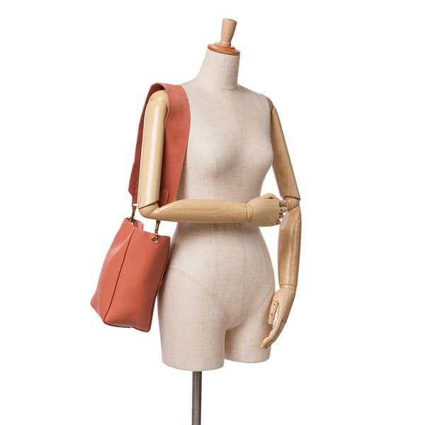 Pre-owned Celine Small Leather Seau Sangle Brown