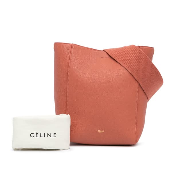 Pre-owned Celine Small Leather Seau Sangle Brown