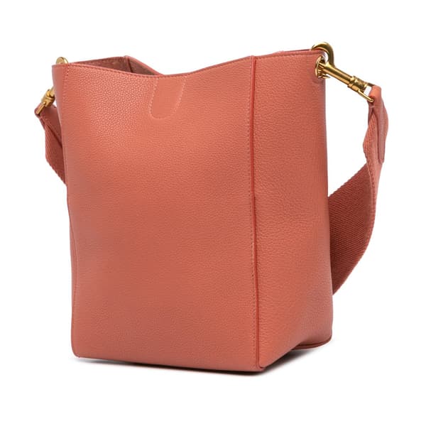 Pre-owned Celine Small Leather Seau Sangle Brown