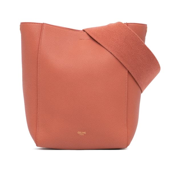 Pre-owned Celine Small Leather Seau Sangle Brown