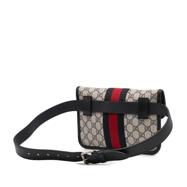 Pre-owned Gucci GG Supreme Ophidia Belt Bag Brown