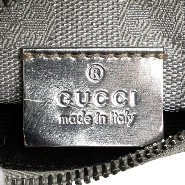 Pre-owned Gucci GG Canvas Web Double Pocket Belt Bag Silver