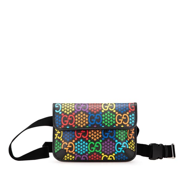 Pre-owned Gucci GG Supreme Psychedelic Belt Bag Black