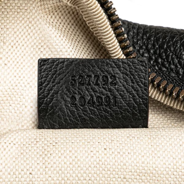 Pre-owned Gucci Leather Logo Belt Bag Black