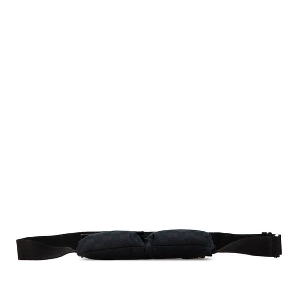 Pre-owned Gucci GG Canvas Double Pocket Belt Bag Black