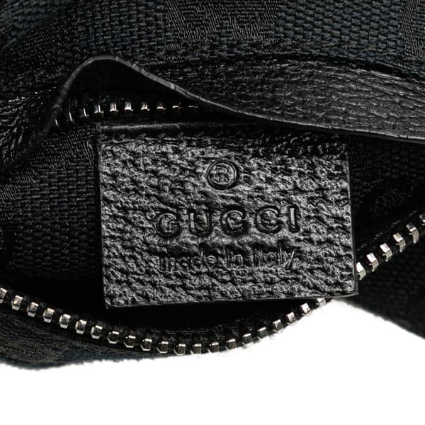 Pre-owned Gucci GG Canvas Double Pocket Belt Bag Black