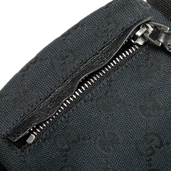 Pre-owned Gucci GG Canvas Double Pocket Belt Bag Black