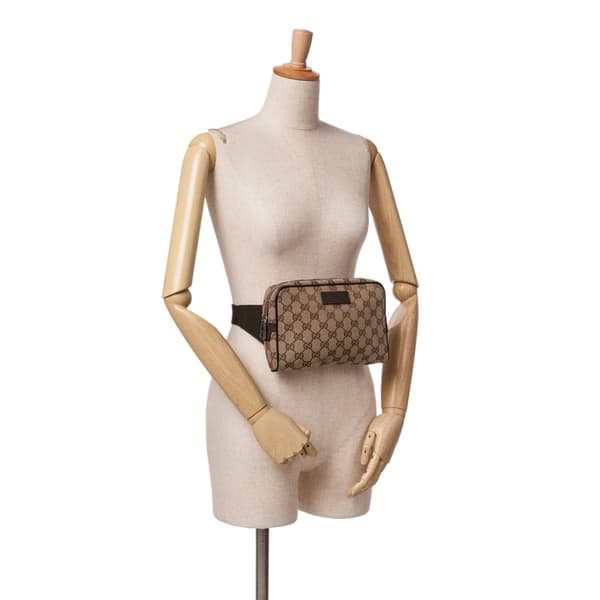 Pre-owned Gucci GG Canvas Belt Bag Brown