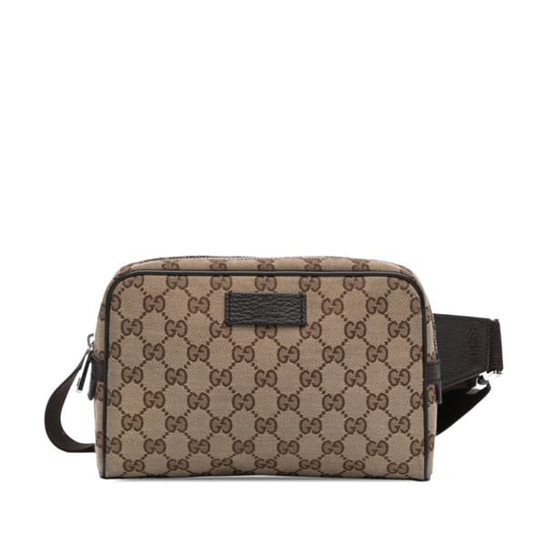 Pre-owned Gucci GG Canvas Belt Bag Brown