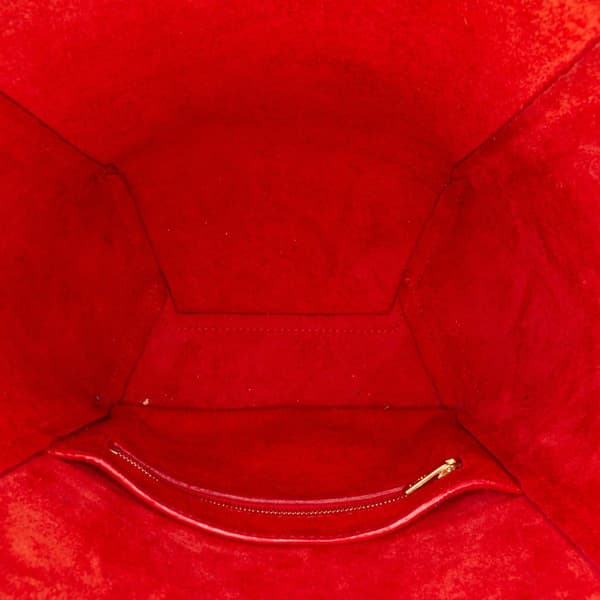 Pre-owned Celine Small Leather Seau Sangle Bucket Bag Red