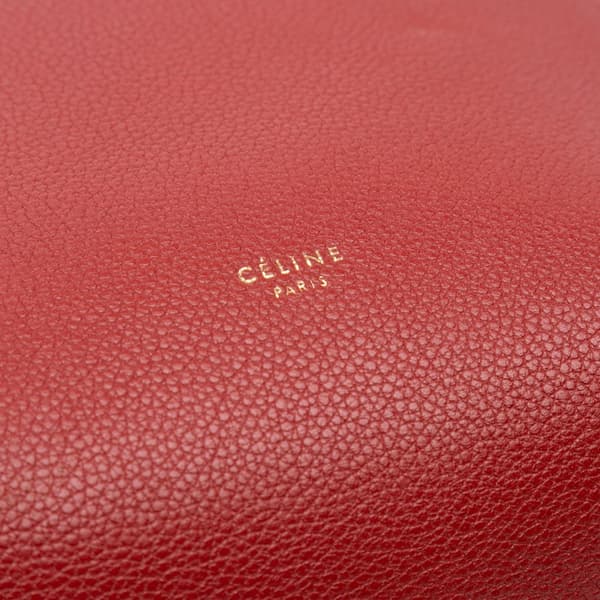 Pre-owned Celine Small Leather Seau Sangle Bucket Bag Red