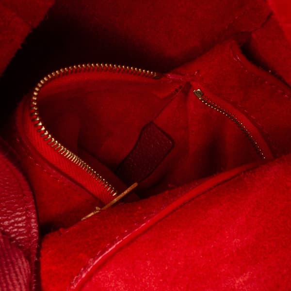 Pre-owned Celine Small Leather Seau Sangle Bucket Bag Red