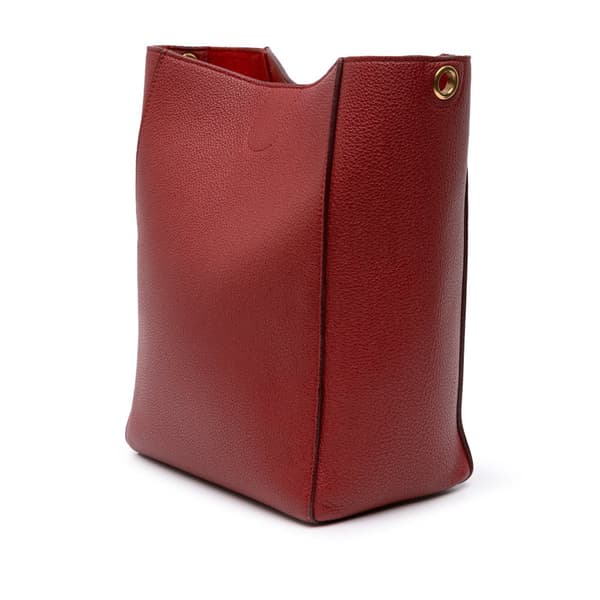 Pre-owned Celine Small Leather Seau Sangle Bucket Bag Red
