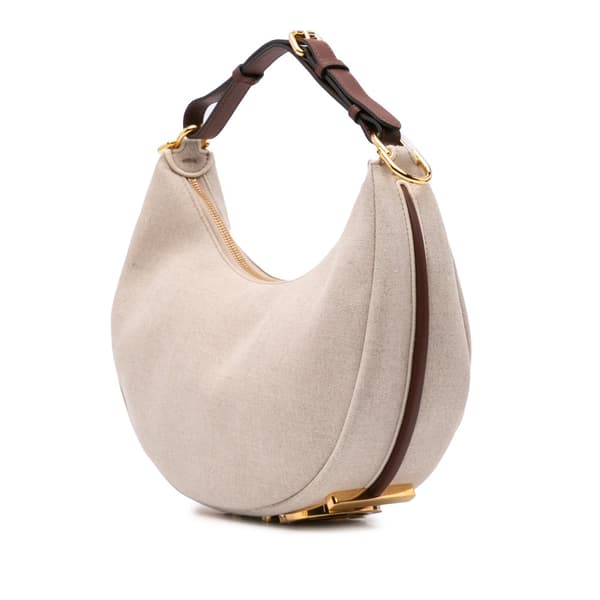 Pre-owned Fendi Small Canvas Fendigraphy Hobo Brown