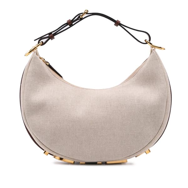 Pre-owned Fendi Small Canvas Fendigraphy Hobo Brown