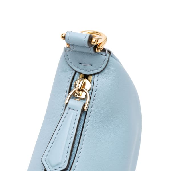 Pre-owned Fendi Nano Leather Fendigraphy Hobo Blue