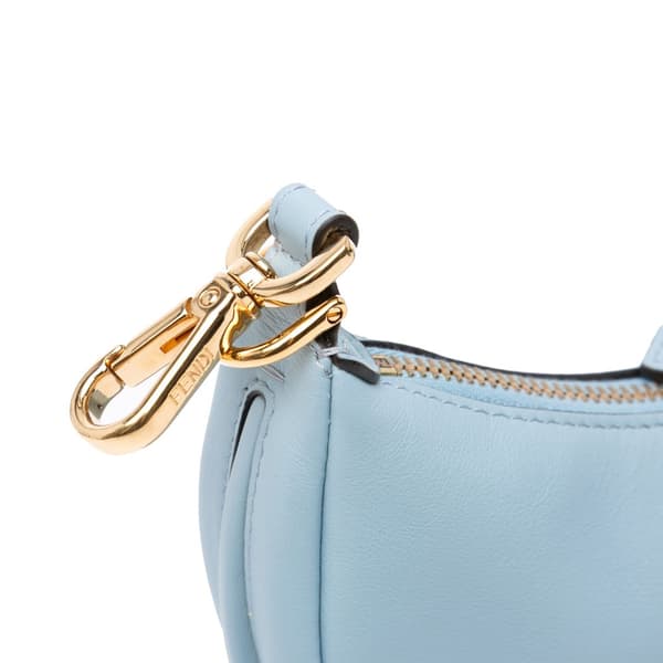 Pre-owned Fendi Nano Leather Fendigraphy Hobo Blue