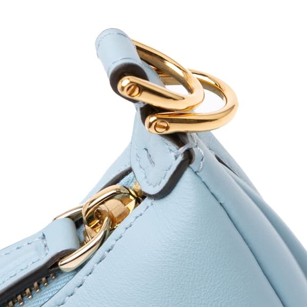 Pre-owned Fendi Nano Leather Fendigraphy Hobo Blue