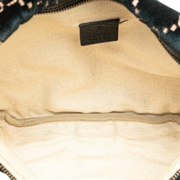 Pre-owned Gucci GG Velvet Ophidia Belt Bag Blue