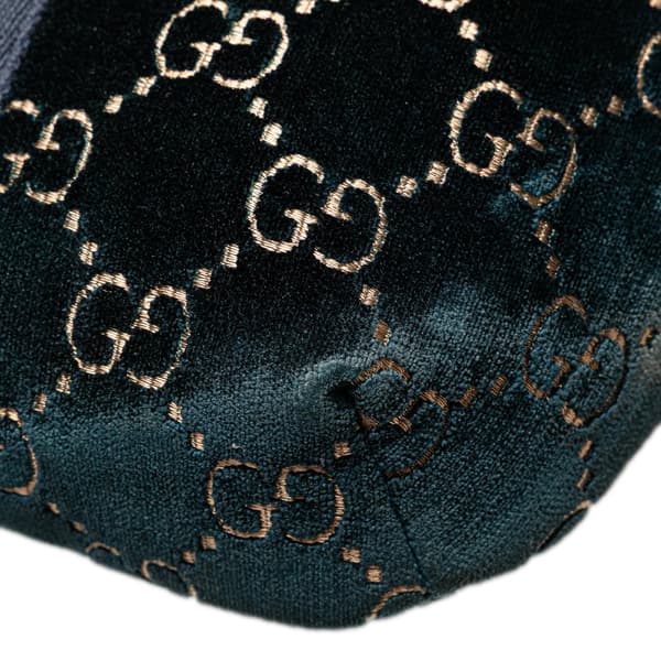 Pre-owned Gucci GG Velvet Ophidia Belt Bag Blue