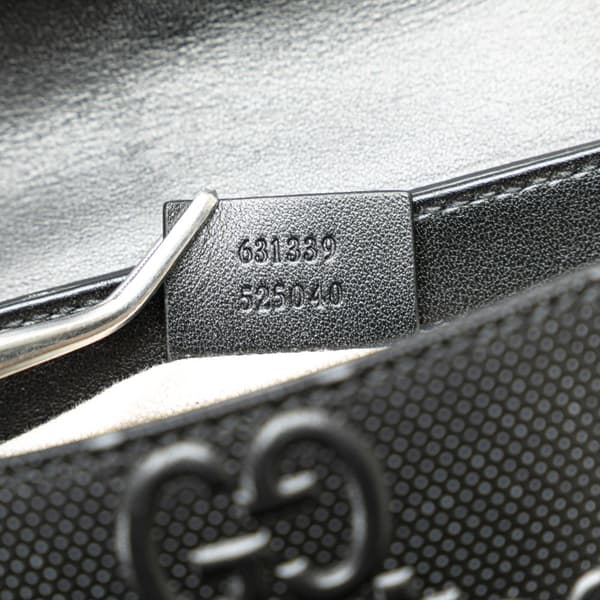 Pre-owned Gucci GG Embossed Perforated Double Belt Bag Black