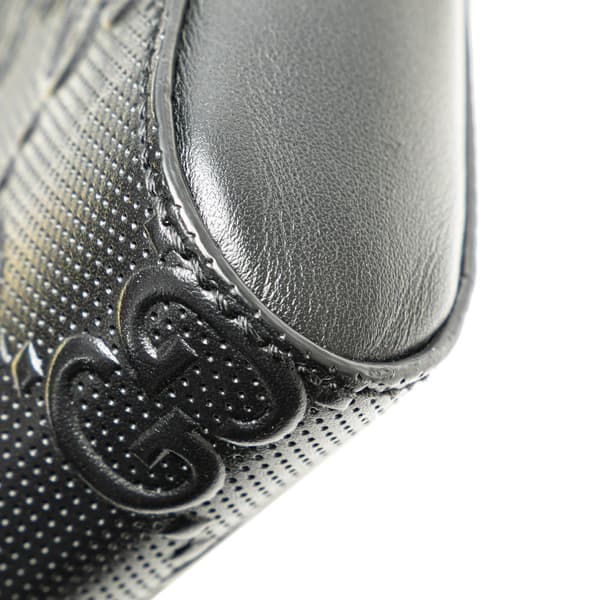 Pre-owned Gucci GG Embossed Perforated Double Belt Bag Black