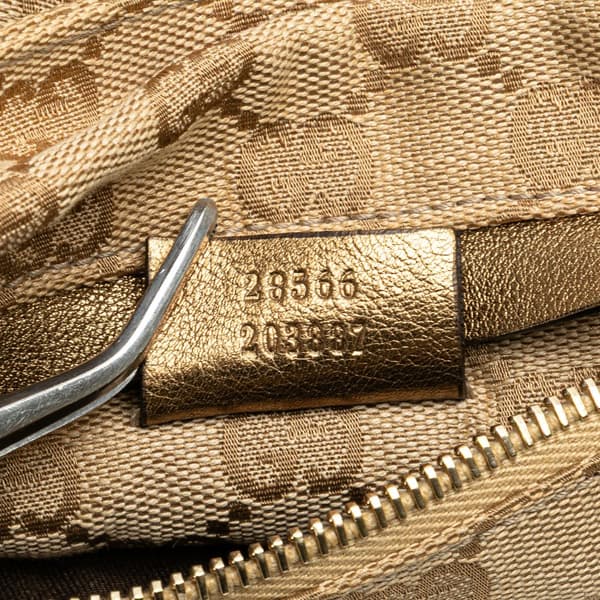 Pre-owned Gucci GG Canvas Web Double Pocket Belt Bag Brown