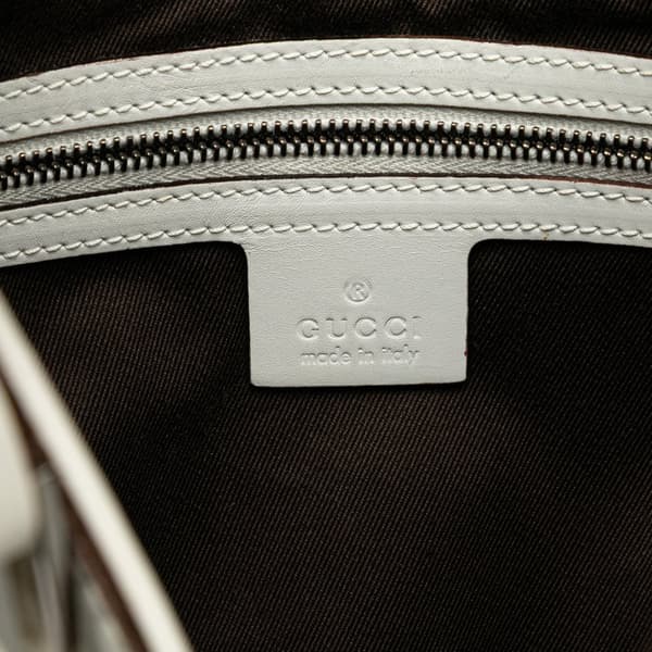 Pre-owned Gucci GG Canvas Hobo White