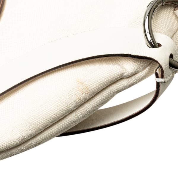Pre-owned Gucci GG Canvas Hobo White