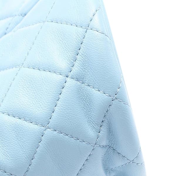 Pre-owned Chanel Quilted Lambskin Pearl Crush Bucket Bag Blue
