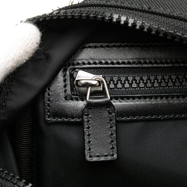 Pre-owned Gucci Techno Canvas Web L Aveugle Par Amour Embroidered Belt Bag Black