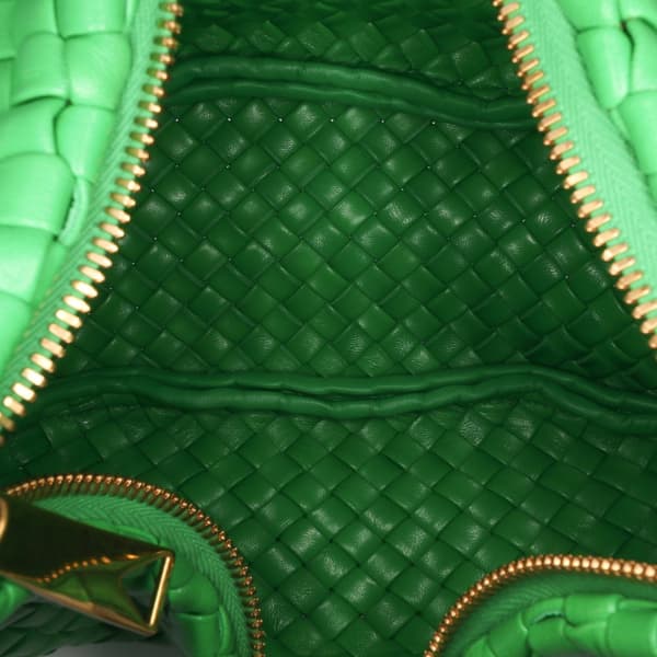 Pre-owned Bottega Veneta Mini Rubber Intreccio Padded Jodie Green