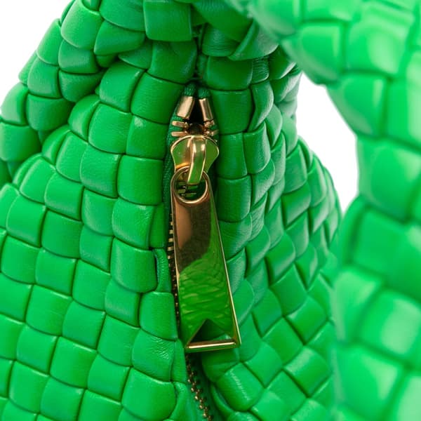 Pre-owned Bottega Veneta Mini Rubber Intreccio Padded Jodie Green