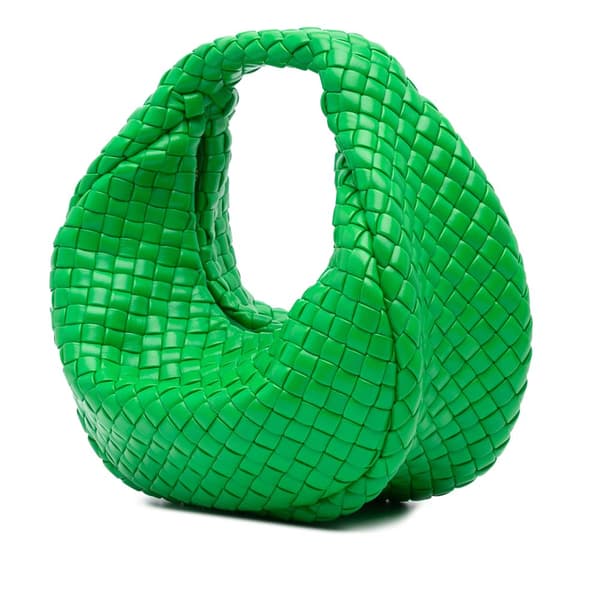 Pre-owned Bottega Veneta Mini Rubber Intreccio Padded Jodie Green