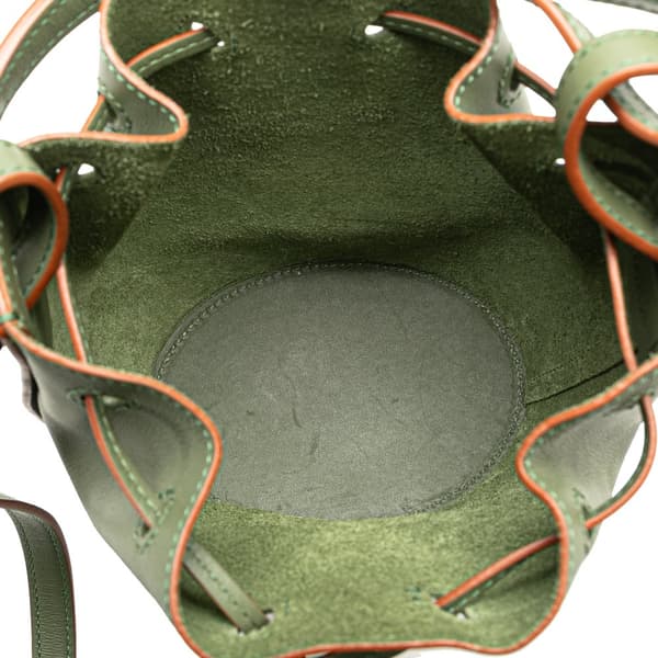Pre-owned LOEWE Mini Leather Balloon Bucket Bag Green