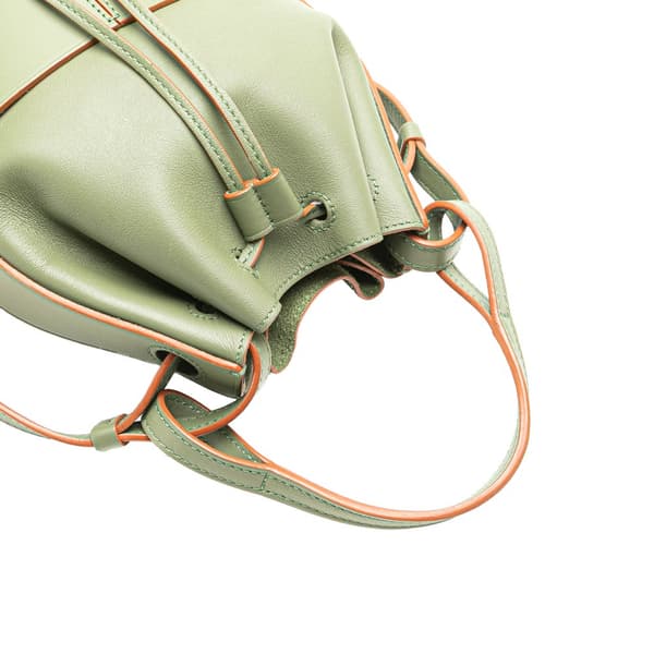 Pre-owned LOEWE Mini Leather Balloon Bucket Bag Green