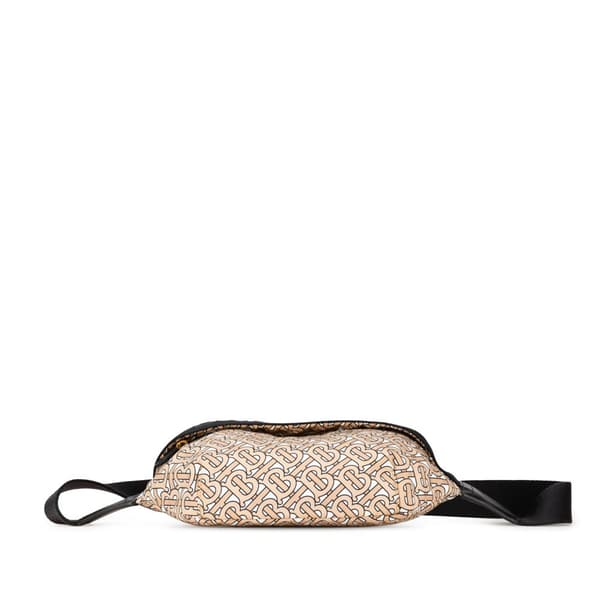 Pre-owned Burberry TB Monogram Nylon Sonny Belt Bag Brown