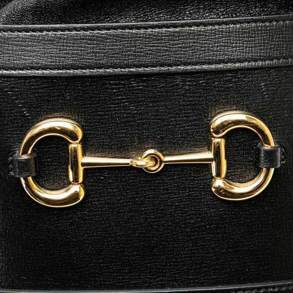 Pre-owned Gucci Leather Horsebit 1955 Bucket Bag Black