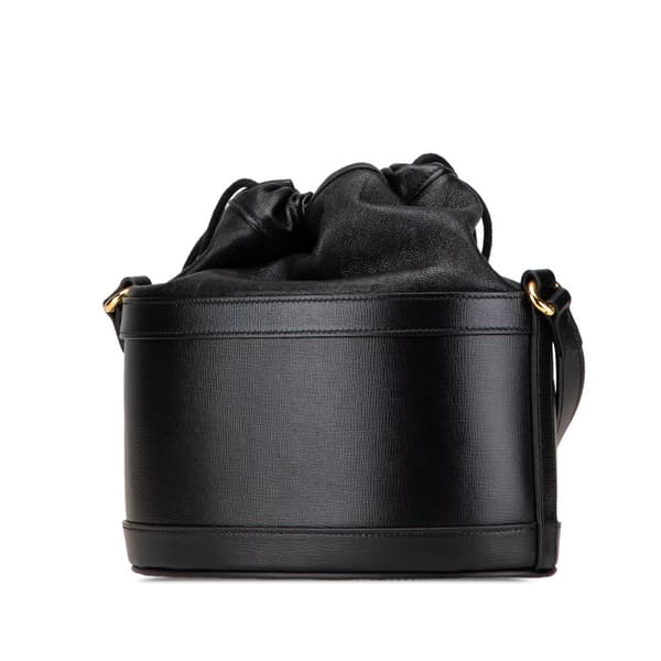 Pre-owned Gucci Leather Horsebit 1955 Bucket Bag Black