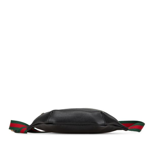 Pre-owned Gucci Leather Logo Belt Bag Black